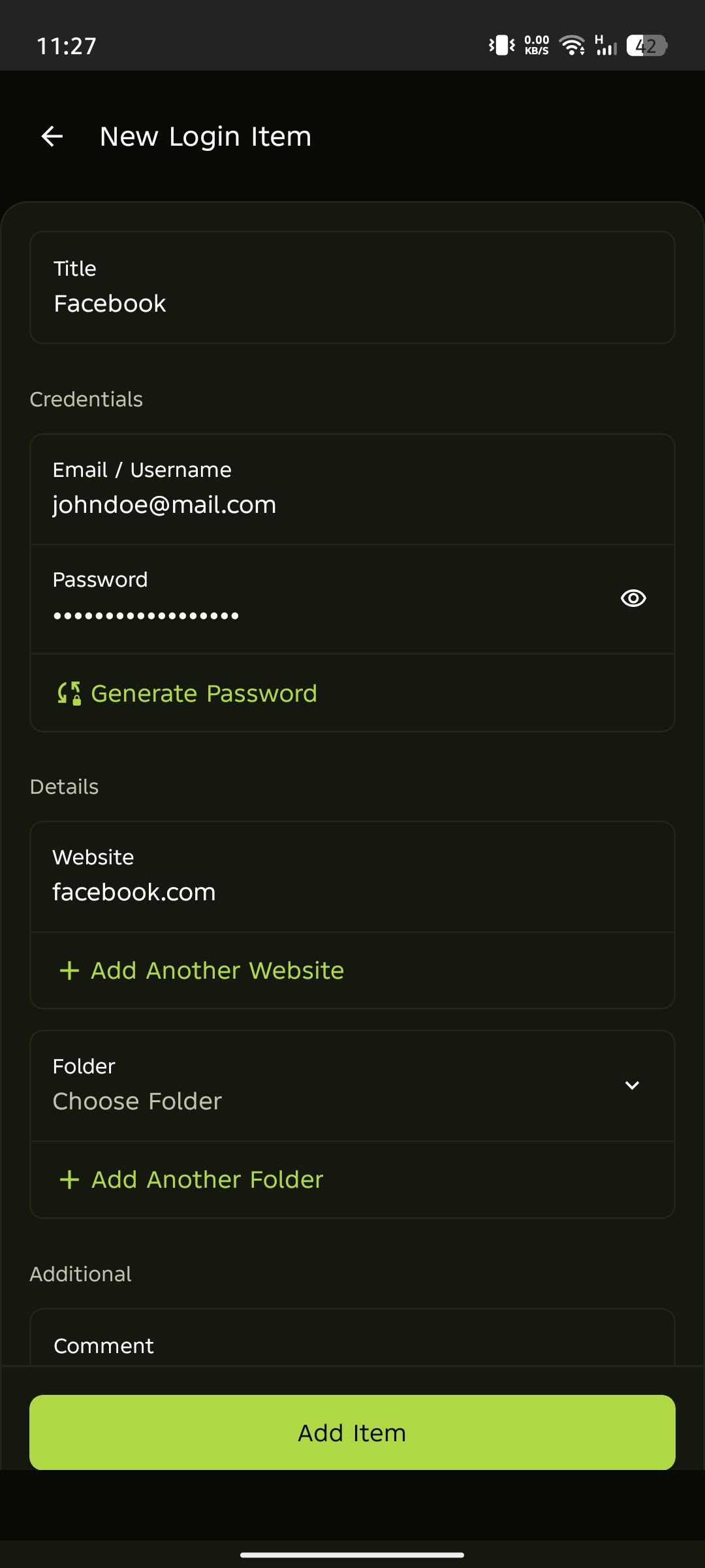Mobile enter details